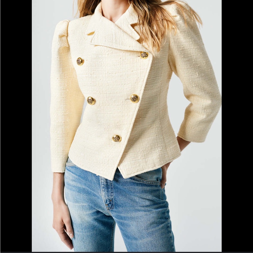 Smythe Cream Double-Breasted Blazer